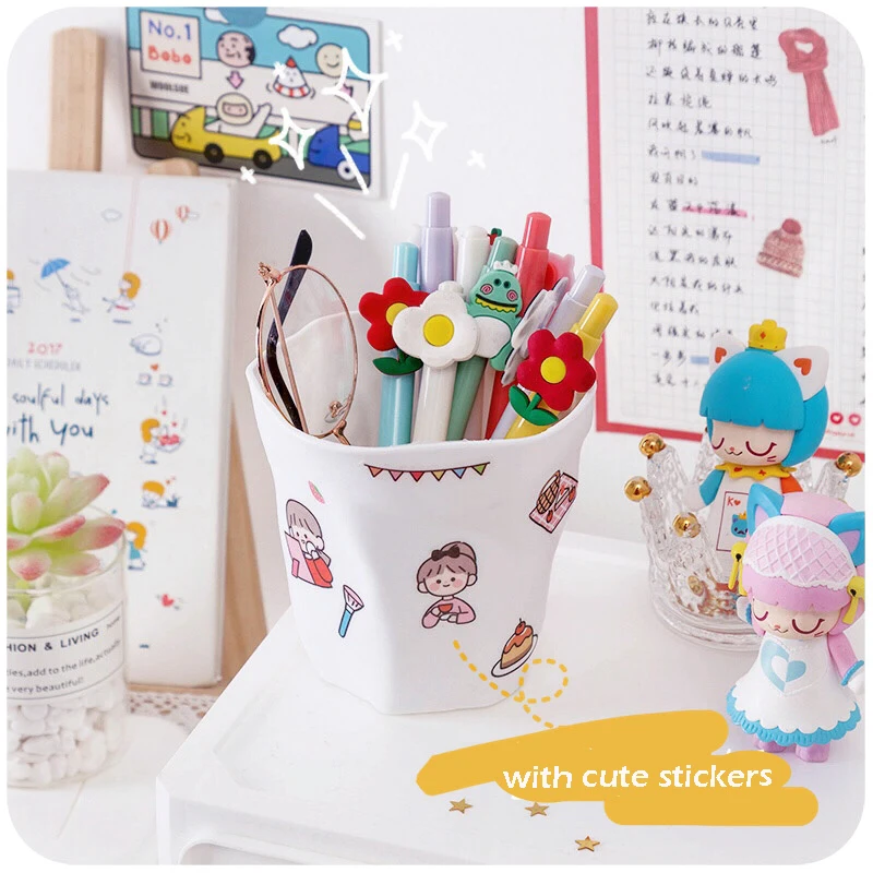 Креативный простой белый пластиковый держатель для ручек с декоративной