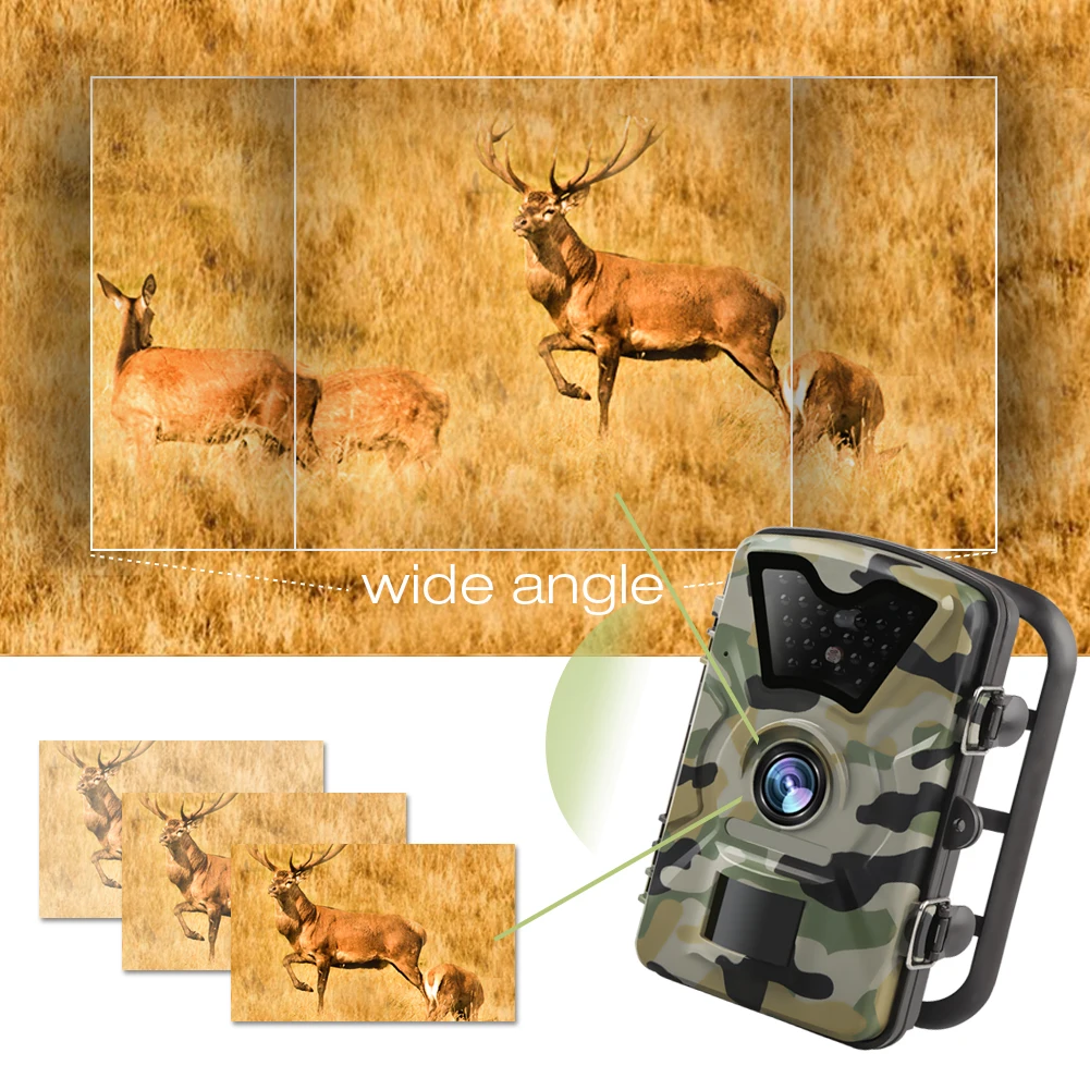 AKASO Trail игровая камера 14MP 1080P ночное видение дикая природа Охота Скаутинг Cam IP66 водонепроницаемый 120 ° угол Дикая камера Экшн-камера