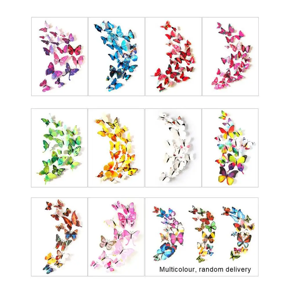 3D имитация бабочки наклейки на стену холодильник свадебное украшение брошь