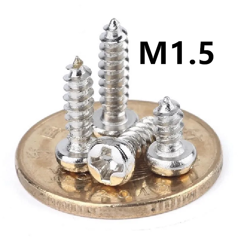 1000 шт./лот M1.5x3/4/5/6/8 мм GB845 PA никелированный с круглой головкой micro полукруглой потайной и Креста производство