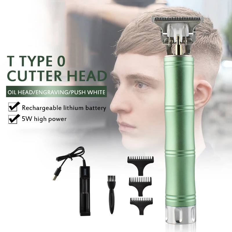 

Professional Hair Clipper USB Rechargeable Electric Hair Trimmer T-shaped Head Design Razor For Men Styling Tool
