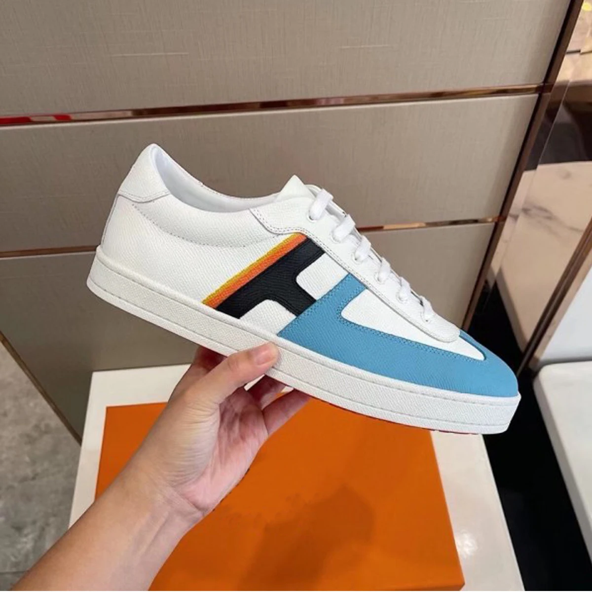

Designer Casual Shoes Men Trend 2021 Street Style Leather Sneakers Comfort Breathable Flats New