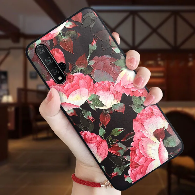 Объемный цветок чехол с тиснением для huawei y9 y6 y7 p10 p20 p30 lite рro mate10 20 30 honor 20 10i 9x 8x p smart чехол из мягкого ТПУ