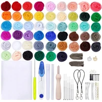 50 colors 5g diy needle felt acupuncture kit wool felt tool hand spun craft making perfect gift for diy needlework