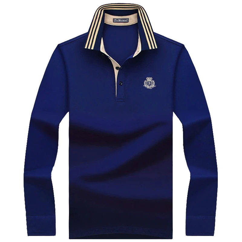 Футболка мужская с длинным рукавом хлопковая рубашка лацканами Топ свободный