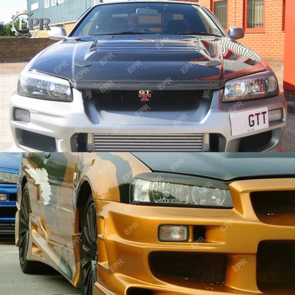 Для Nissan Skyline R34 GTR FRP Набор для бровей из стекловолокна (пара) автонастройка