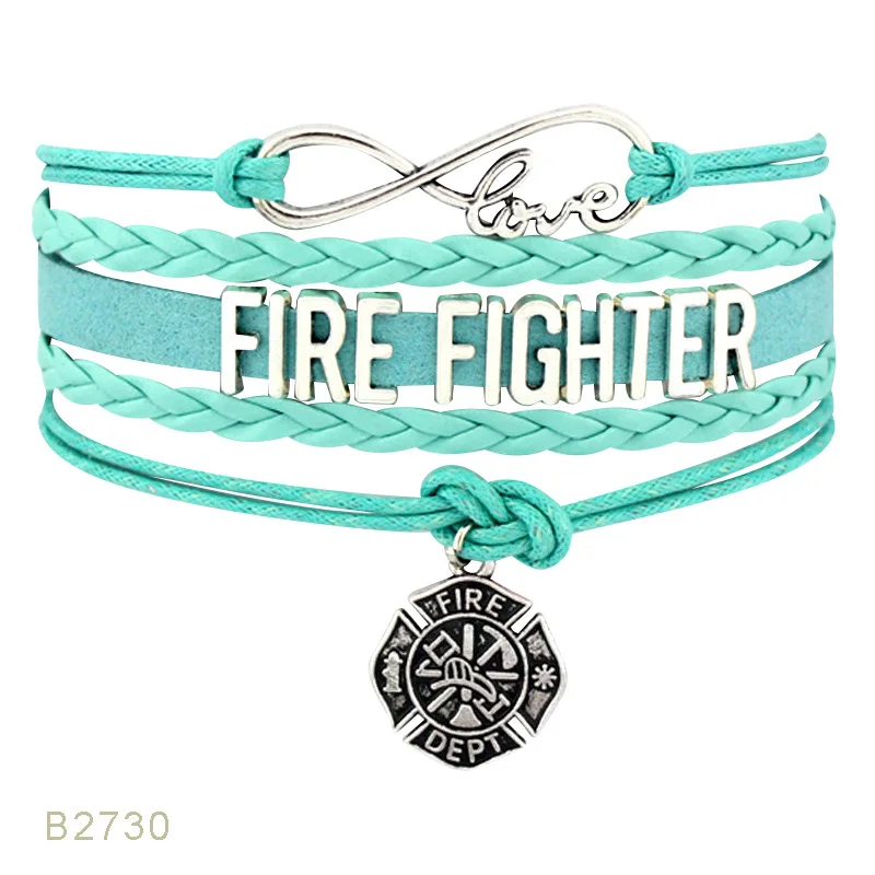 Бесконечность любовь пожарные жены мама красный черный пожарный браслеты для