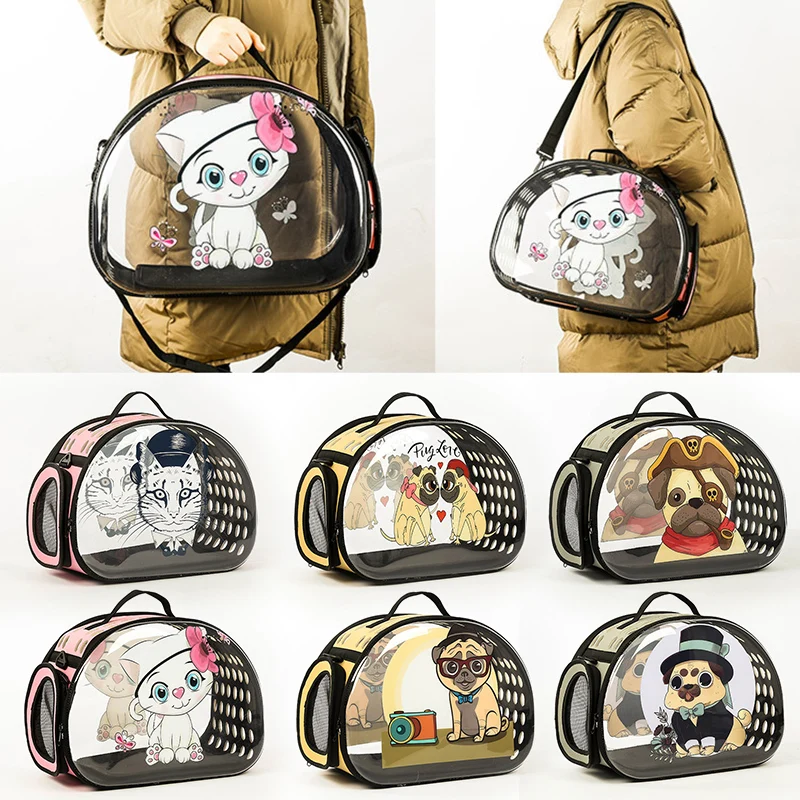 

Ec 2in1 Pet Carrier Package with Handle Shoulder Strap Space Capsule 3D Transparent Bags for Cat and Puppies Outdoor Use ds99