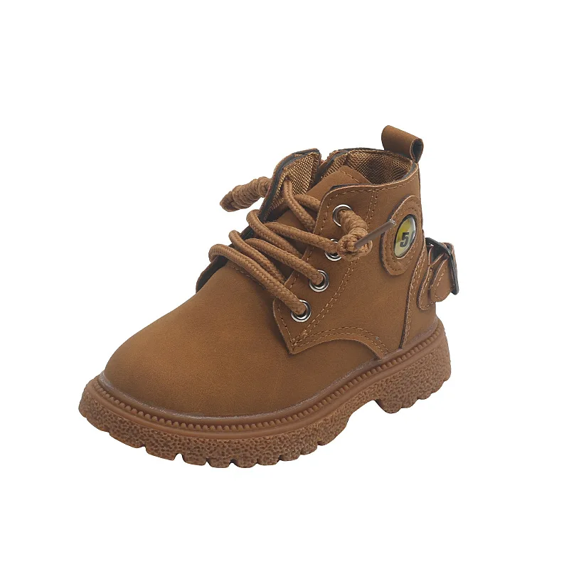 

COZULMA Children Martin Boots 1-6 Years Toddler Kids Snow Boots Boys Girls Soft Sole Shoes Sneakers Children Leather Boots 21-30