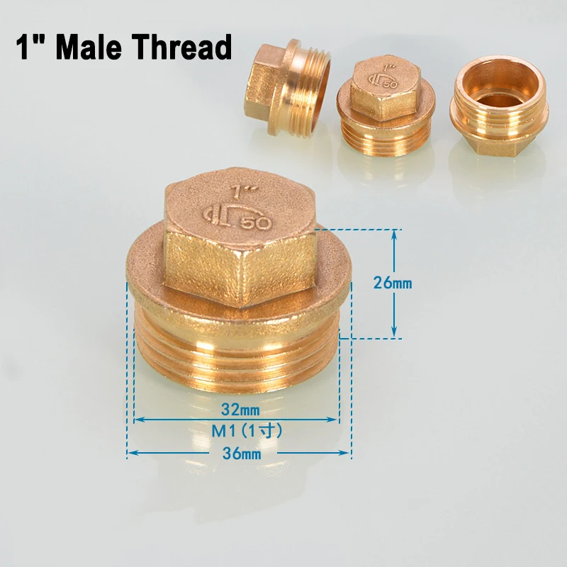 NuoNuoWell BSP 1/2 &quot3/4" 1 "латунный шестигранный мужской/женский заглушка Фланцевая