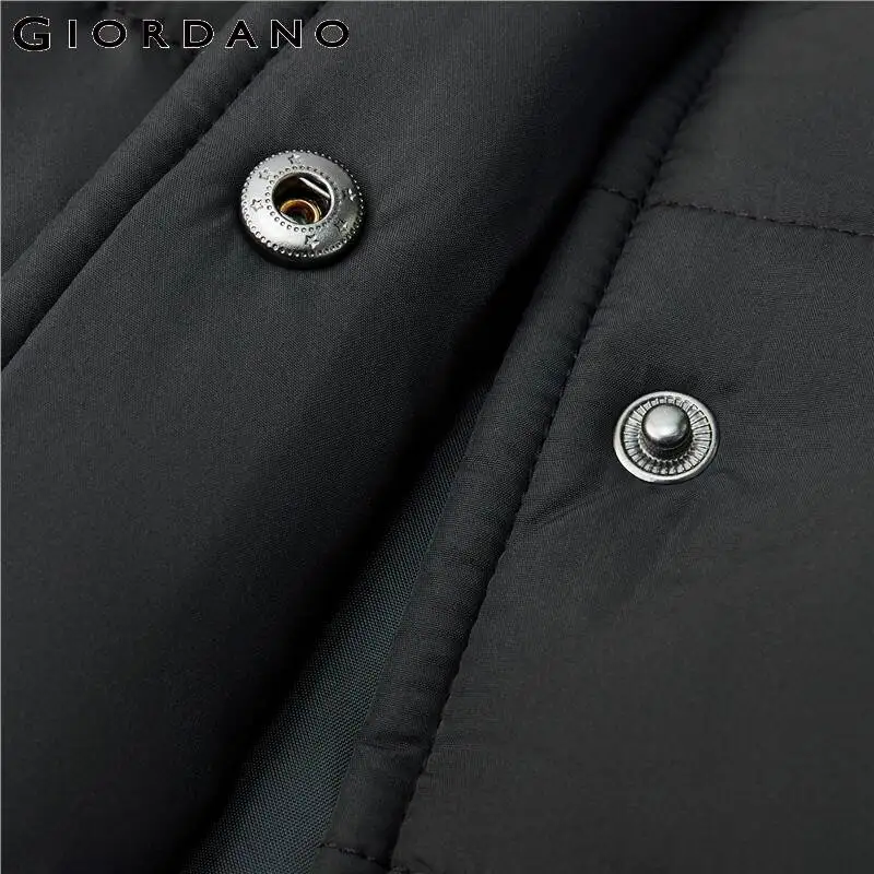Giordano Women Coat Solid Color Button Closure Coat Stand Collar Windproof Multi-Pocket Causal Jakcets 05371712