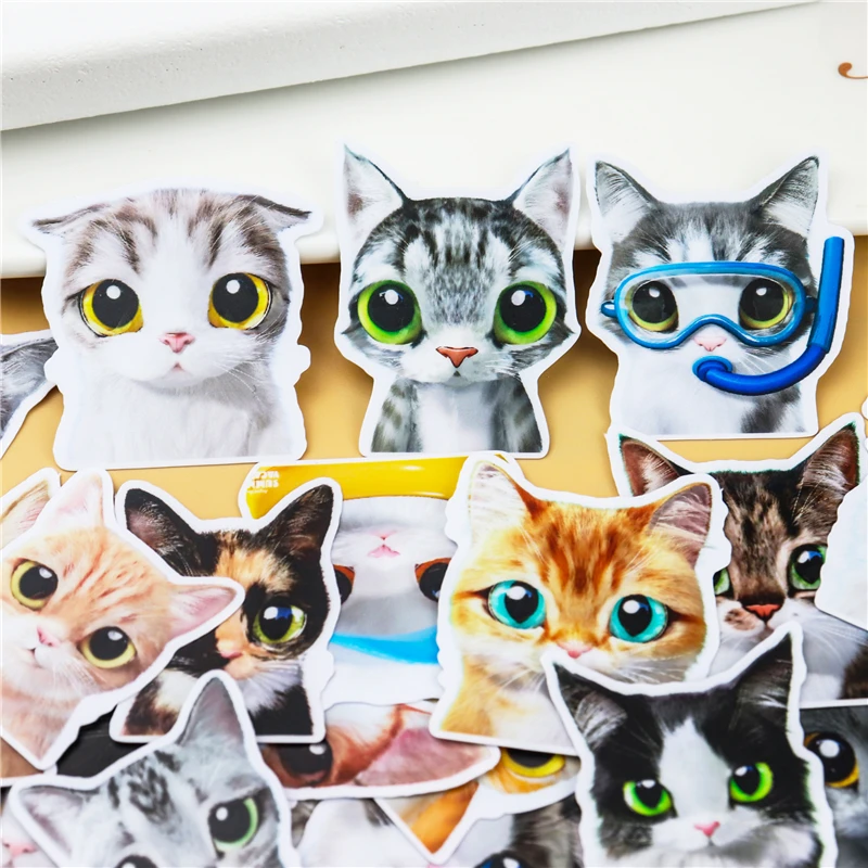 30Pcs/set Cartoon cat Sticker DIY Craft Scrapbooking Album Junk daily Planner Decorative Stickers Planner Diary Decorative retro gold gliding sticker daily life flower key celebrate cat diary phone album decoration diy twinkle stickers girl kids gift