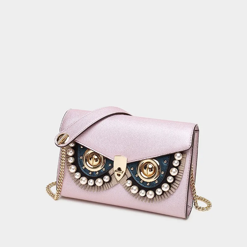 

Ladies Single Crossbody Bags Brand Genuine Leather Handbag Fashion Appliques Womens Chain Bag Casual Candy Colors Messenger Bag