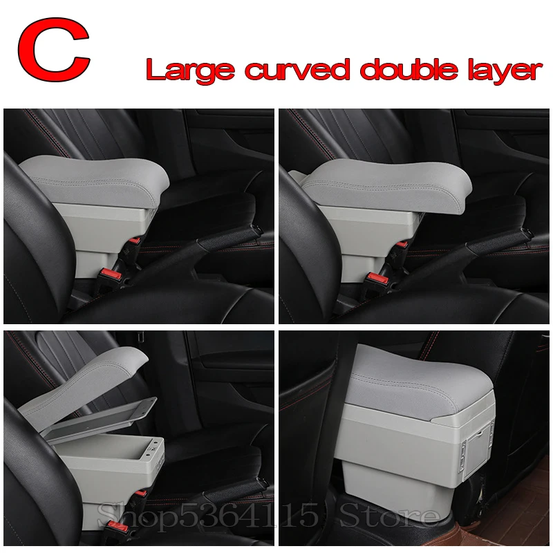 gray Для Suzuki Swift Handrail центральной консоли ящик для хранения+ держатель стакана, пепельница+ зарядка через USB - Название цвета: gray