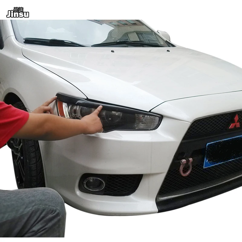 Крышка фары из углеродного волокна веки для Mitsubishi Lancer EX Evolution Evo 10th 2009 наклейка