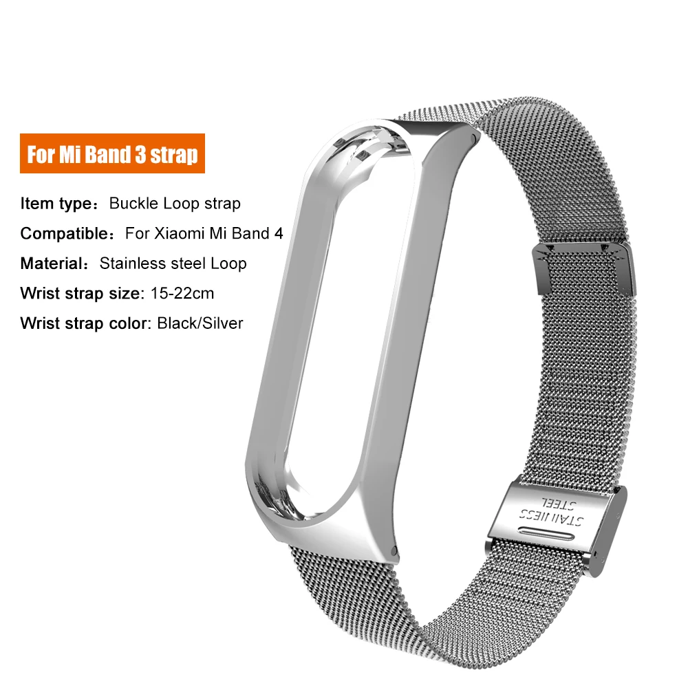 Универсальный металлический ремешок для xiaomi mi band 4 3, металлический ремешок, умный Браслет для mi band 4, сменные ремешки для часов mi 4 3