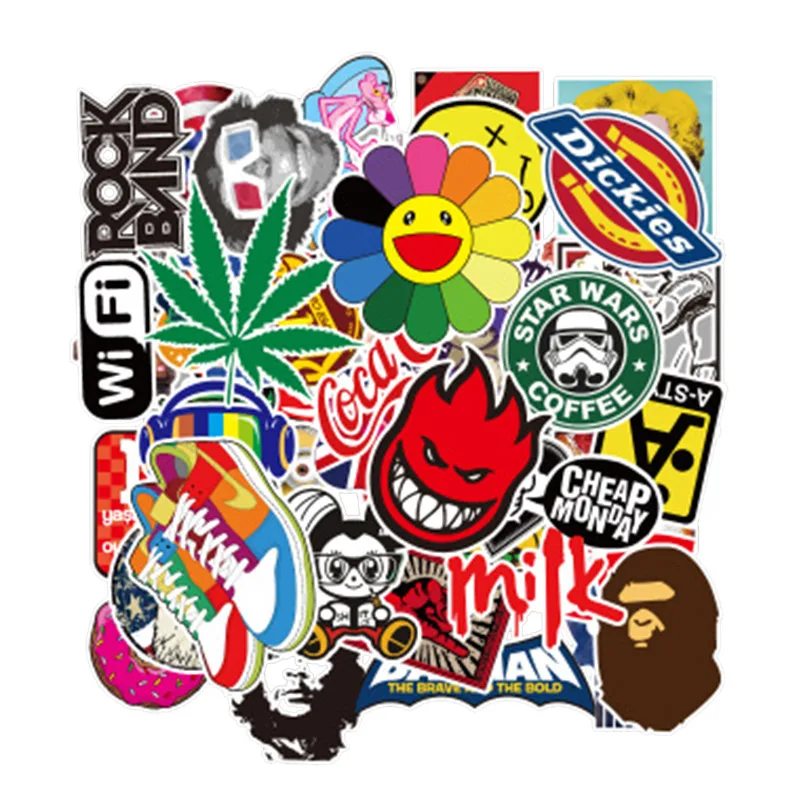 50 звёзд классические модные наклейки граффити для мотоцикла автомобиля и