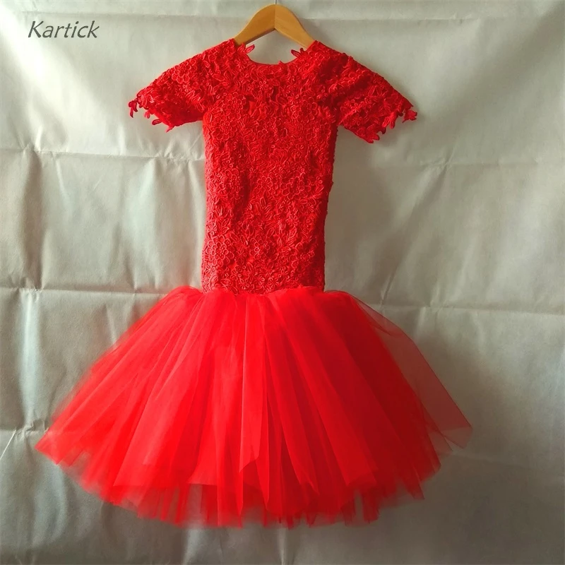 Новое платье с цветочным узором для девочек на свадьбу настоящее Пышное Платье аппликацией русалки Детские