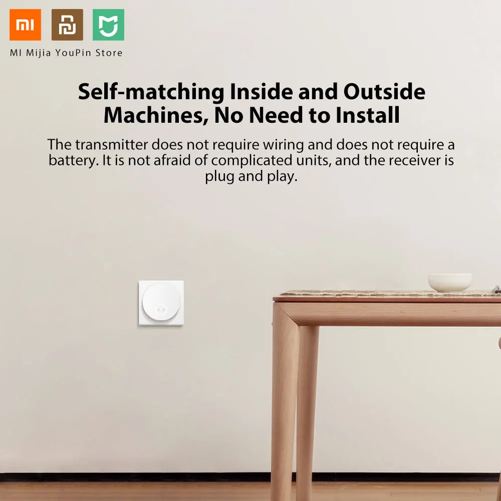 Xiaomi Mijia Linptech wifi самогенерирующий беспроводной дверной звонок работает с AC 110-240 в приложение Mijia Функция Смарт-управления памятью