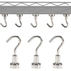 4 шт. магнитные крюки мощный Heavy Duty неодимовый магнит на холодильник поверхности не царапает DropshipHome  Сад магнитные крюки