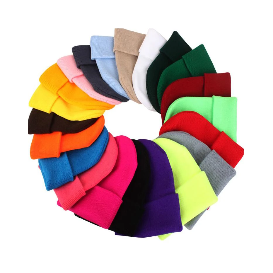 Зимняя теплая шерстяная вязаная шапка унисекс хлопковая для женщин и мужчин