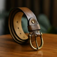 top one piece leatehr mens belt luxury with solid brass buckle 38 mm wide heavy duty classic and fashion belt antique belt
