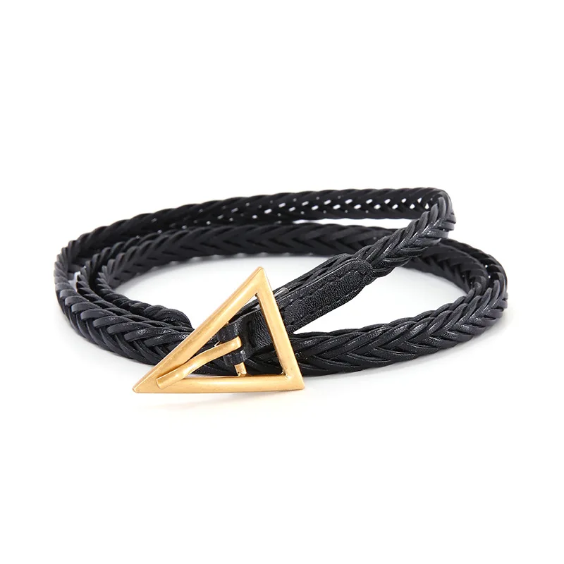 

Women Punk Chain Belt Adjustable Black Double/Single Eyelet Grommet Metal Buckle Leather Waistband For Jeans Slimming Body Belts