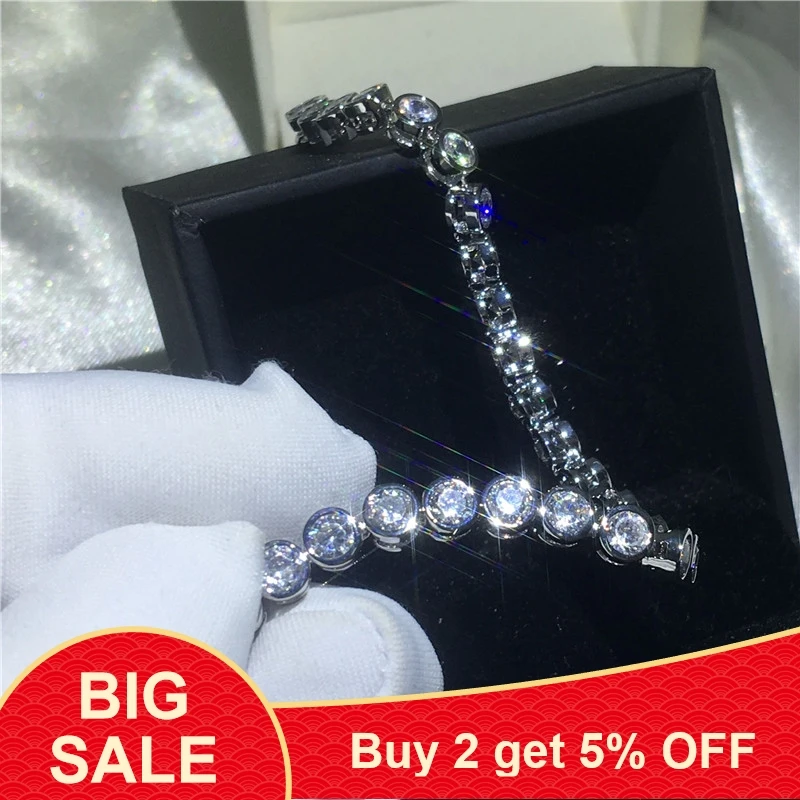 Браслет женский теннисный с фианитом простой свадебный ювелирный украшение