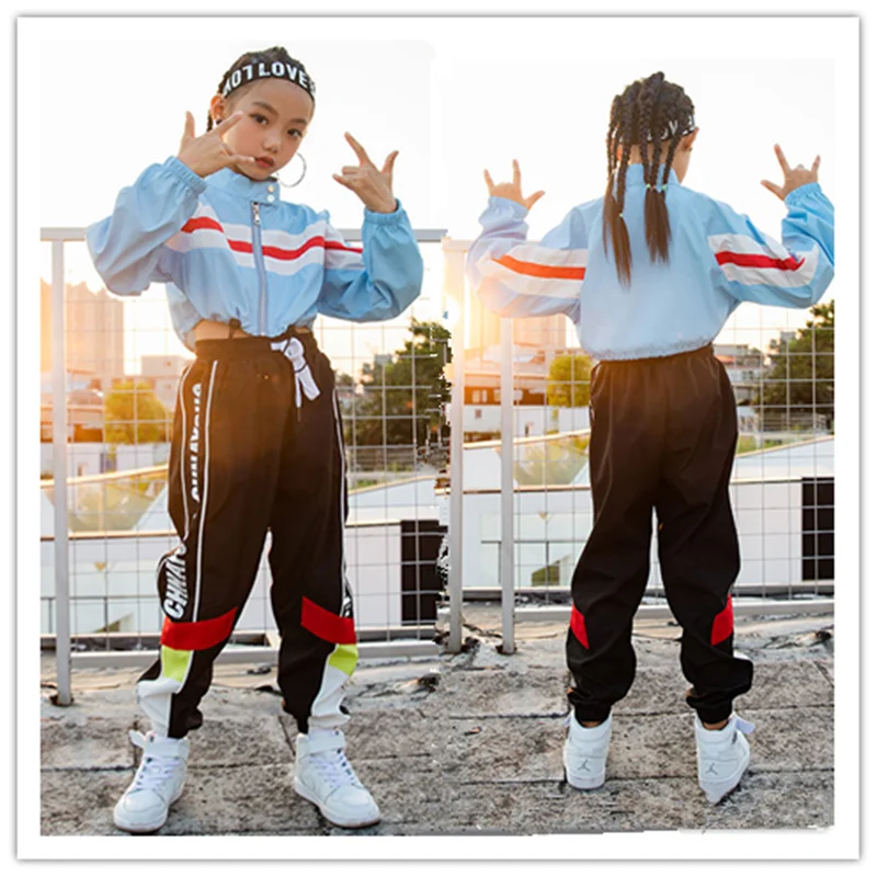 Черные брюки уличная одежда для сцены детские танцевальные джазовые наряды