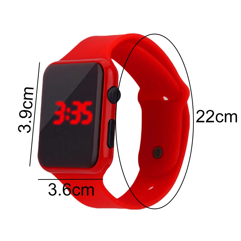 

Unisex Rectangle Dial LED Light Digital Display Plastic Electronic Wrist Watch