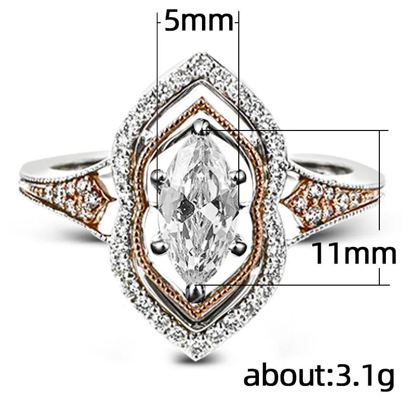 

Vintage Female White Crystal Thin Ring Classic Gold Silver Color Wedding Rings For Women Cute Hollow Leaf Zircon Engagement Ring