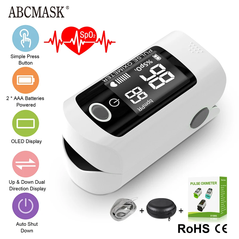 Medical Household Digital Finger Pulse Oximeter Blood Oxygen Saturation Meter heart rate Monitor Health Care tonometer