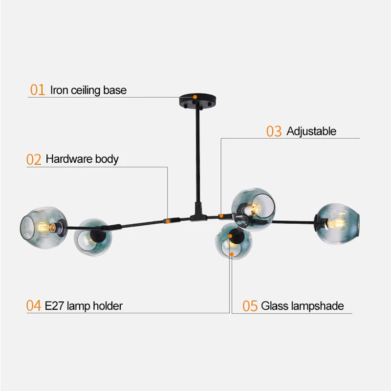 

MDWELL Nordic lamp Ceiling Lights for living room lights Retro Loft vintage Hanging Suspension luminaire led light ceiling Lamp