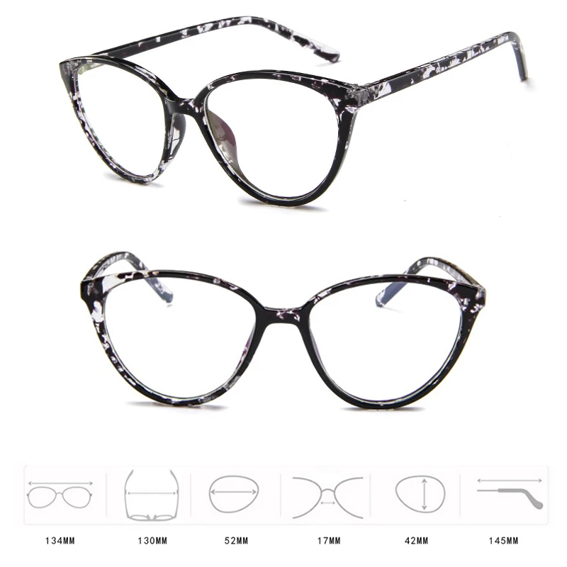Женская оправа для очков полная при близорукости прозрачные очки с затемненными