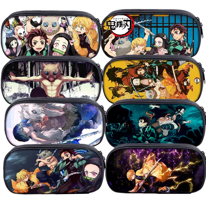 Чехол Карандаш для девочек Tanjirou Дорожный чехол на молнии с принтом рассекающий