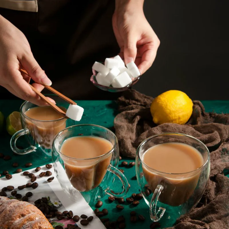 Кофейная чашка в форме сердца с двойными стенками антиобжигающая латте для кофе