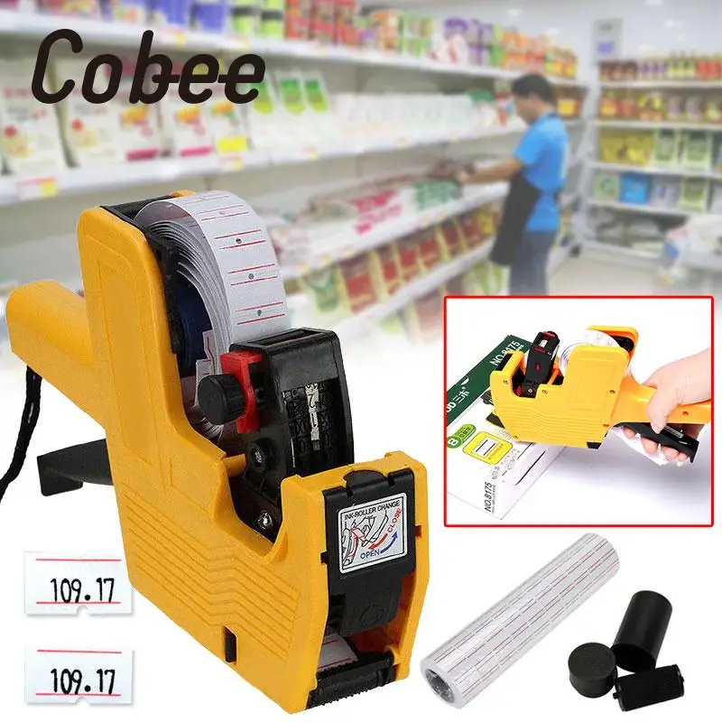 10 рулонов ручная цена этикеточный пистолет пластик 8 цифр EOS ценник 21X12 мм