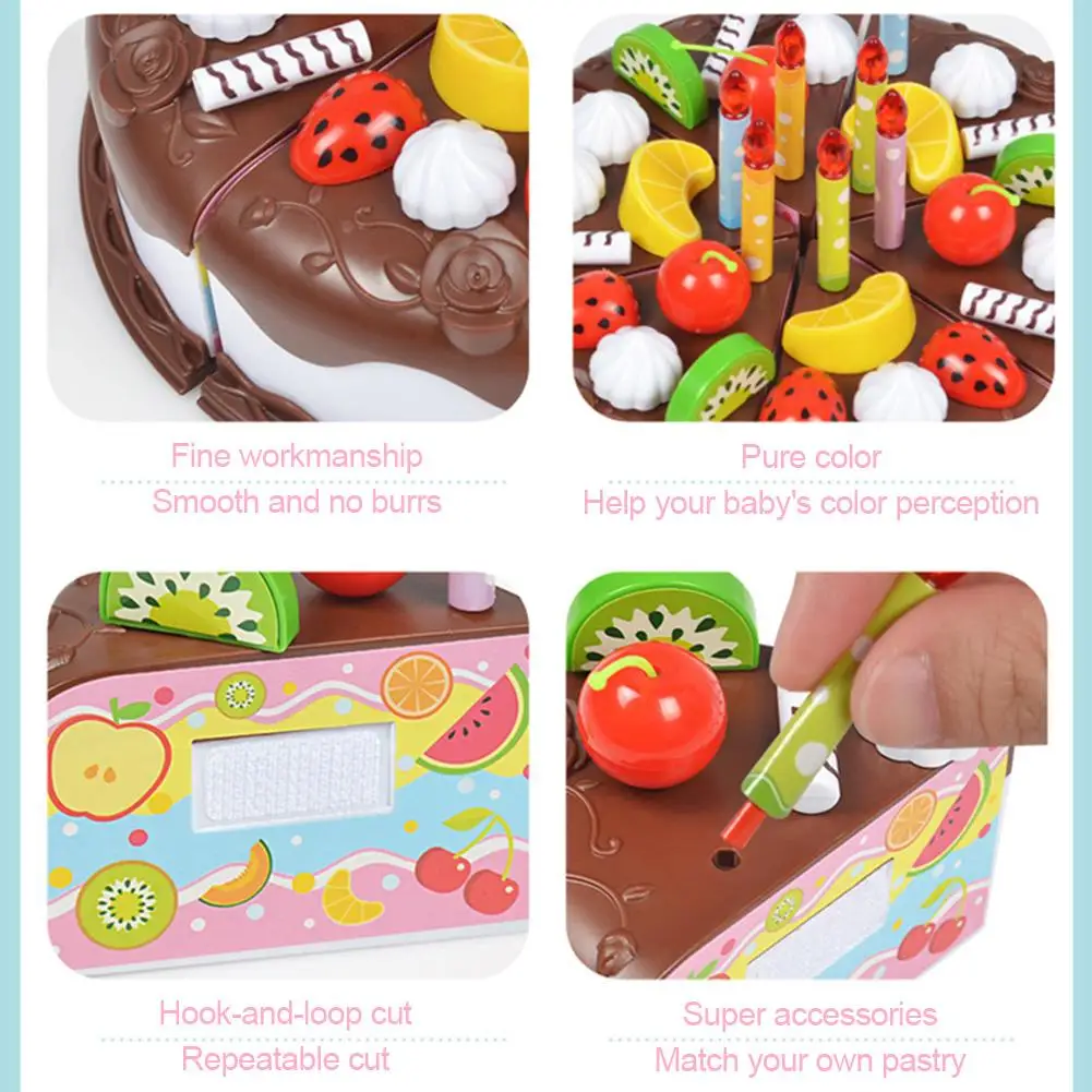 Детский игрушечный набор для вырезания торта на день рождения праздничная