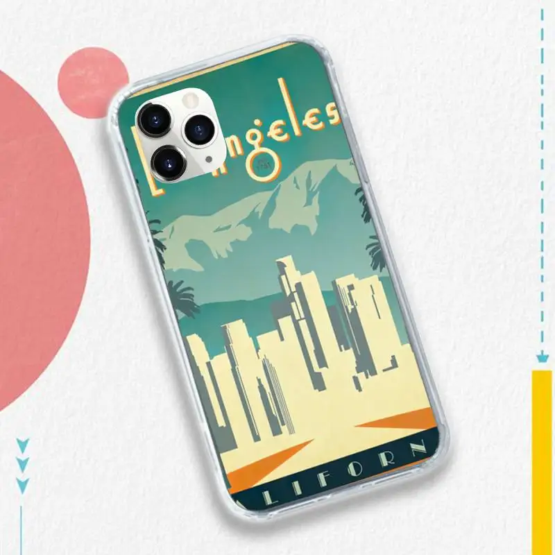 

Los Angeles Vintage fashion Poster luxury trend Phone Case capa for iPhone 11 12 pro XS MAX 8 7 6 6S Plus X 5S SE 2020 XR