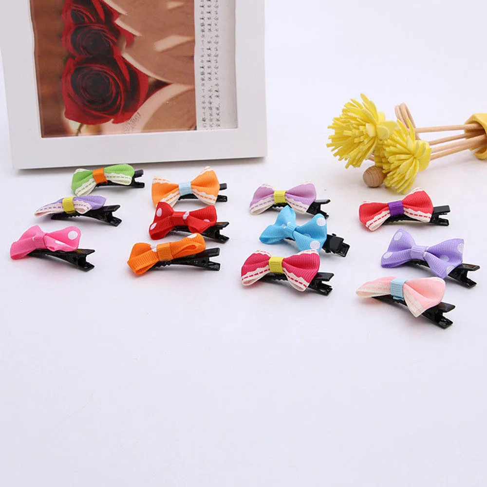 10 шт. новые мини заколки для волос с бантиками аксессуары маленьких детей