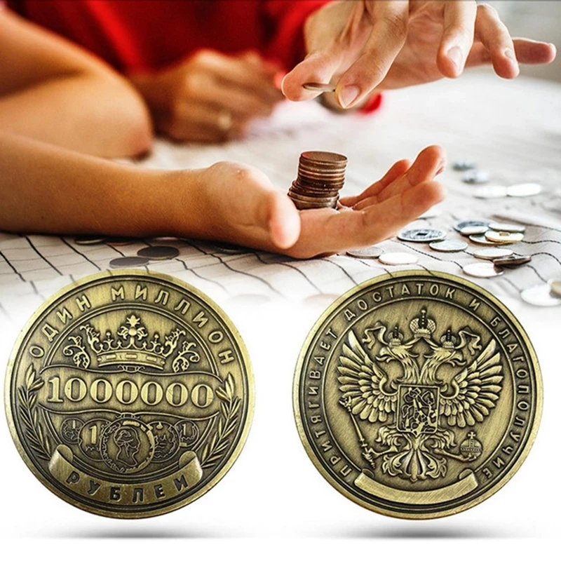 

Russian Million Ruble Commemorative Coin Badge Double-sided Embossed Plated Coins Collectibles Art Souvenir Friends Gifts