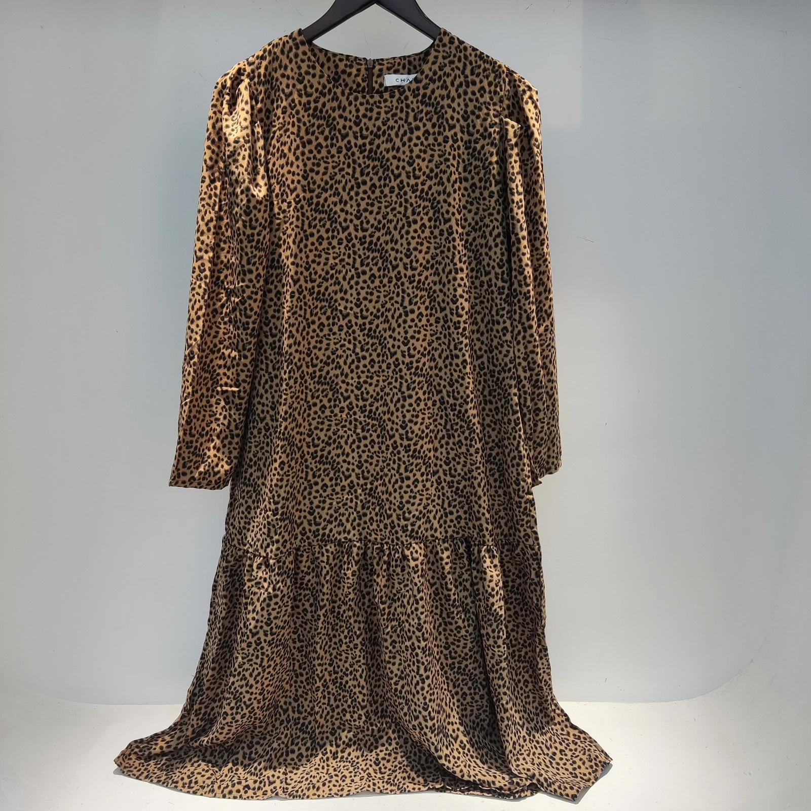 SHENGPALAE модное леопардовое Платье с принтом для женщин осень 2022 Новинка Круглый