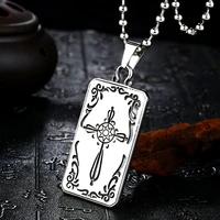 2021 fashion jewellery titanium steel cross pendant for men amulet angel silver black male steampunk necklace pendants charm