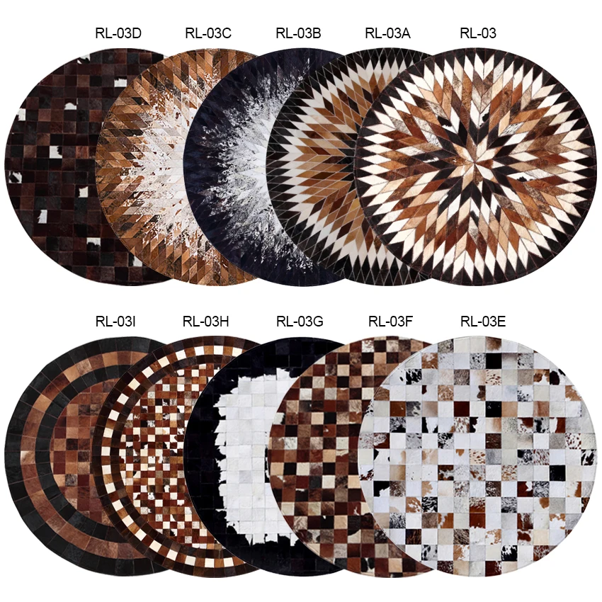 Новый круглый коврик из воловьей кожи круглые коврики коровьей шкуры
