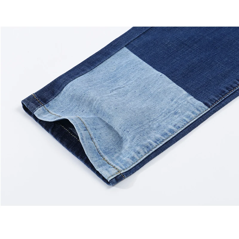 Мужские джинсы KSTUN брендовые Стрейчевые тонкие Синие рваные в стиле хип хоп для