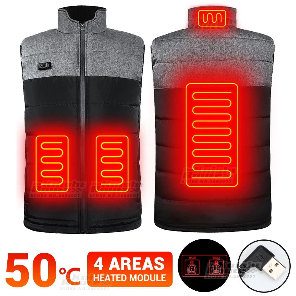 

Зимний жилет Hetaed для мужчин, куртка без рукавов, самонагревающийся жилет с USB, лыжный теплый жилет, термокуртка, одежда для охоты