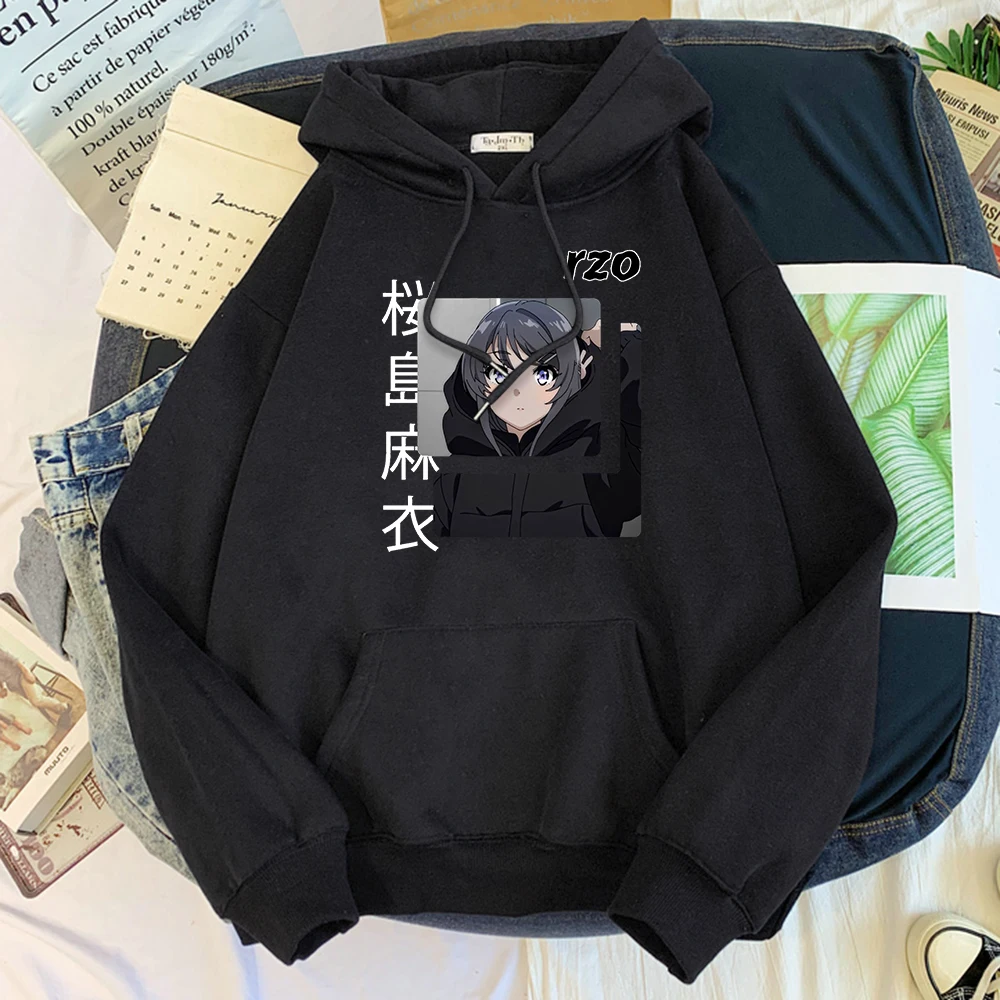 

Men Hoodie Anime Characters Sakurajima Mai Manga Print Pullovermale O-Neck Concise Big Size Moletom Warm Fleece Woman Sweatshirt