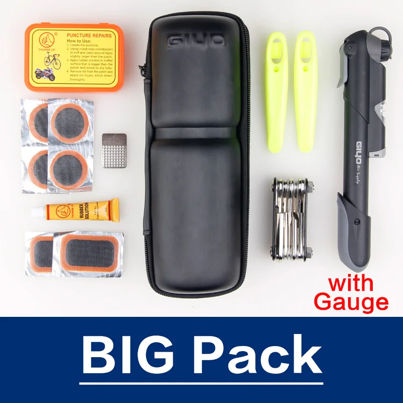 Big Tools Kit GIYO комплект для ремонта велосипеда сумка переносная велосипедная сумка для велосипеда ремонтные Инструменты Наборы для ремонта шин многофункциональные инструменты Инструменты для велосипеда - Цвет: Big Tools Kit