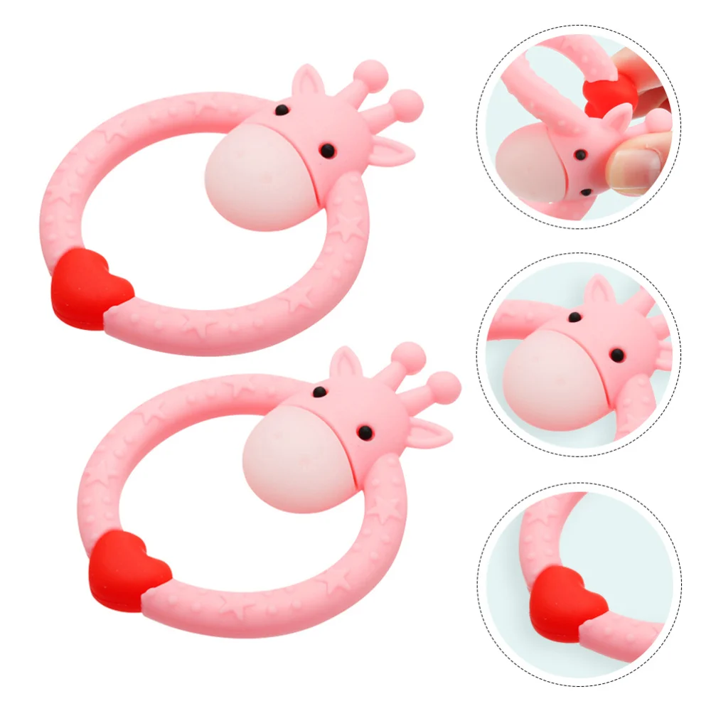 2 шт. моющаяся прочная игрушка для прорезывающихся зубов с героями мультфильмов