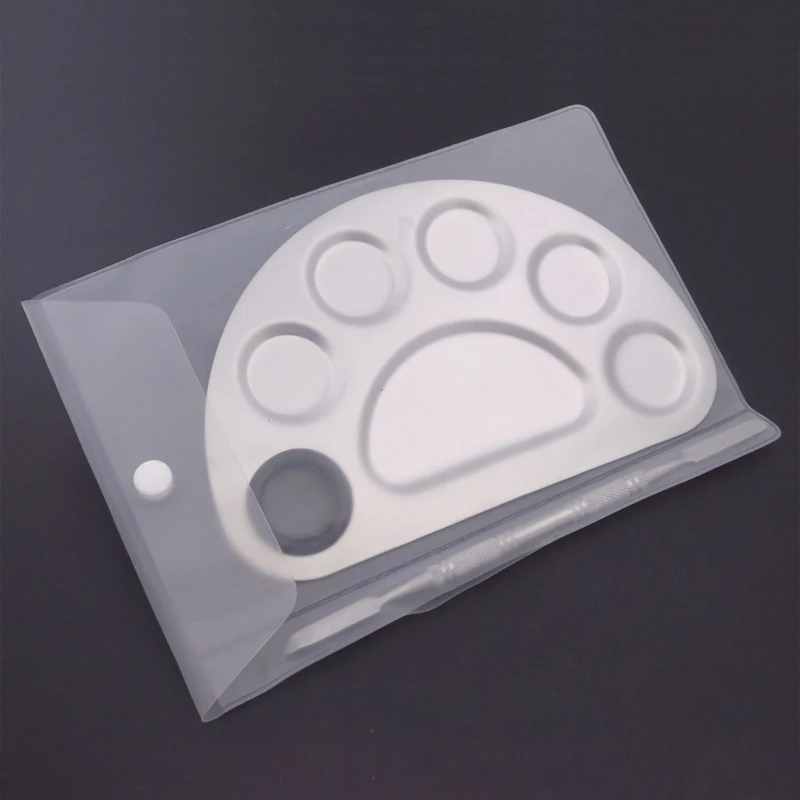 

Stainless Steel 6 Holes Makeup Palette Nail Art Polish Mixing Plate Cosmetic Artist Mixing Palette with Spatula Tool M5TB